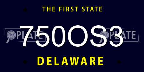 750OS3 Delaware License Plate