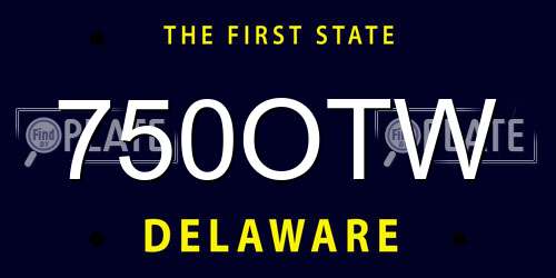 750OTW Delaware License Plate