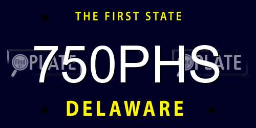 750PHS Delaware License Plate