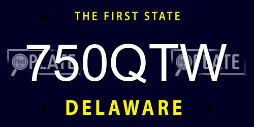 750QTW Delaware License Plate