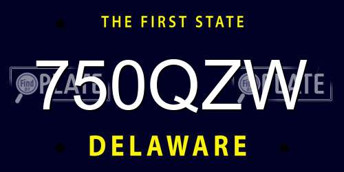 750QZW Delaware License Plate