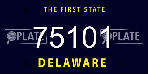 75101 Delaware License Plate