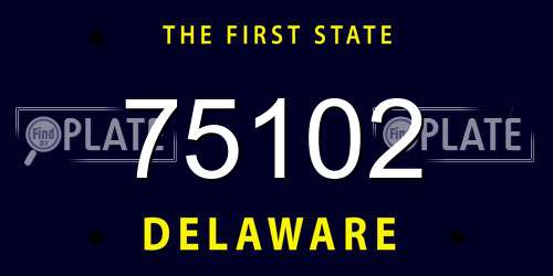 75102 Delaware License Plate