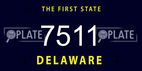 7511 Delaware License Plate
