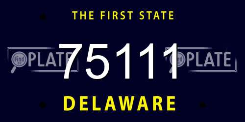 75111 Delaware License Plate
