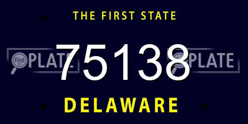 75138 Delaware License Plate