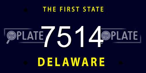 7514 Delaware License Plate