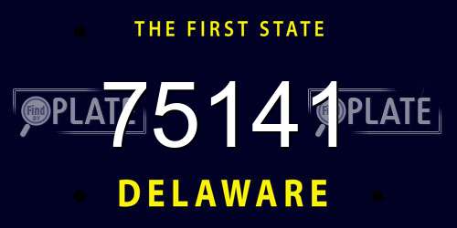 75141 Delaware License Plate