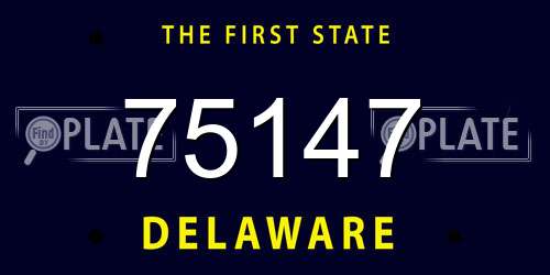 75147 Delaware License Plate