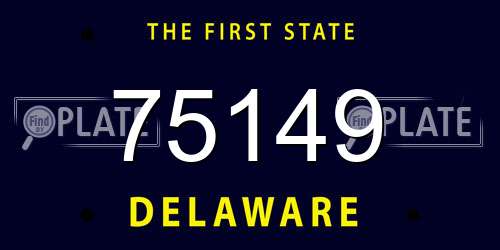 75149 Delaware License Plate