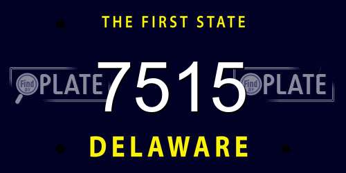 7515 Delaware License Plate
