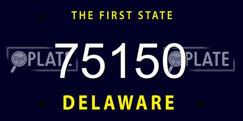 75150 Delaware License Plate
