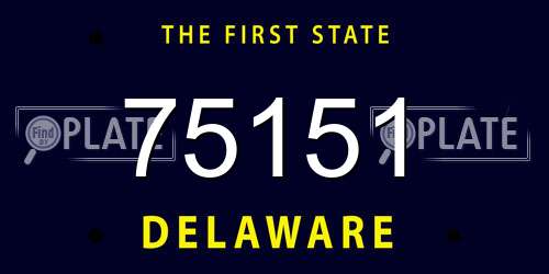 75151 Delaware License Plate