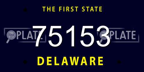 75153 Delaware License Plate