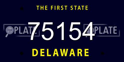 75154 Delaware License Plate