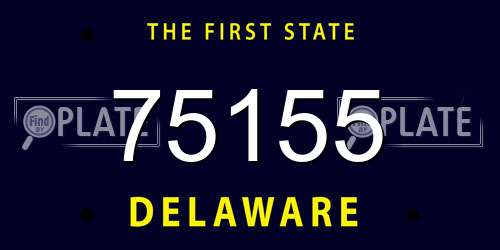 75155 Delaware License Plate
