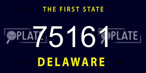 75161 Delaware License Plate