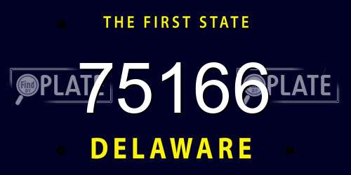 75166 Delaware License Plate