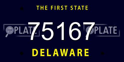 75167 Delaware License Plate