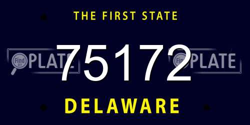 75172 Delaware License Plate