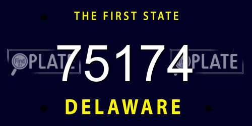 75174 Delaware License Plate