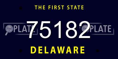 75182 Delaware License Plate