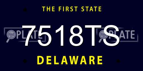 7518TS Delaware License Plate