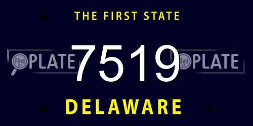 7519 Delaware License Plate