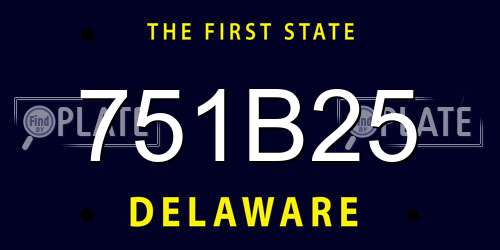 751B25 Delaware License Plate