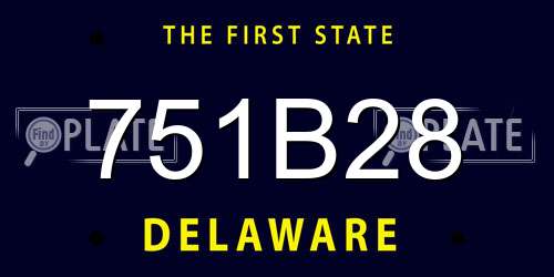 751B28 Delaware License Plate
