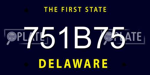 751B75 Delaware License Plate