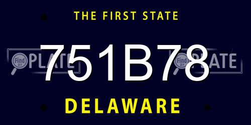 751B78 Delaware License Plate