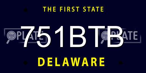 751BTB Delaware License Plate