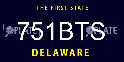 751BTS Delaware License Plate