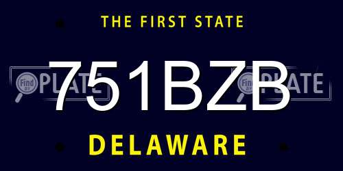 751BZB Delaware License Plate