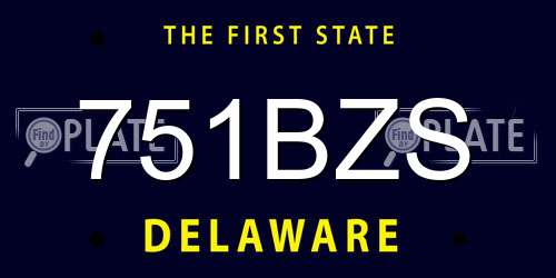 751BZS Delaware License Plate