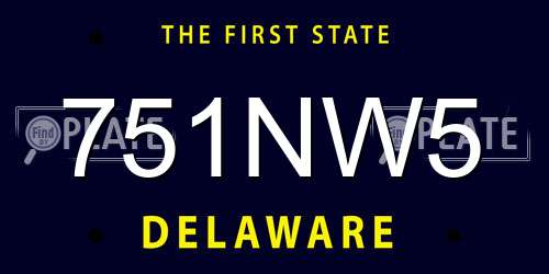 751NW5 Delaware License Plate