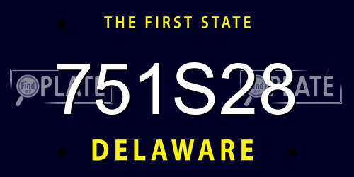 751S28 Delaware License Plate