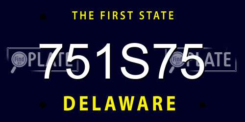 751S75 Delaware License Plate