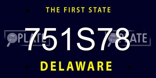 751S78 Delaware License Plate