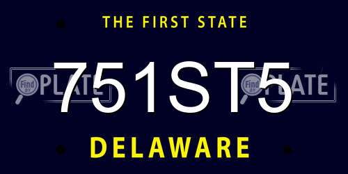 751ST5 Delaware License Plate