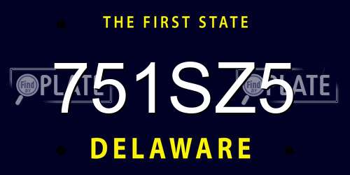 751SZ5 Delaware License Plate