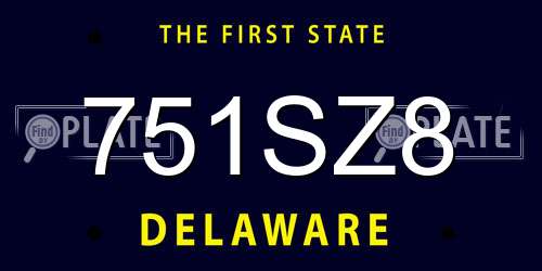 751SZ8 Delaware License Plate