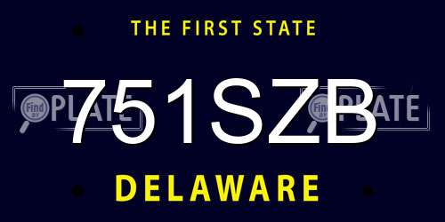 751SZB Delaware License Plate