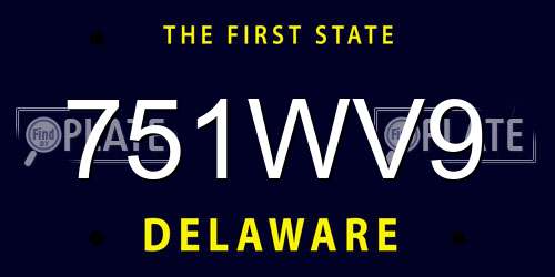 751WV9 Delaware License Plate