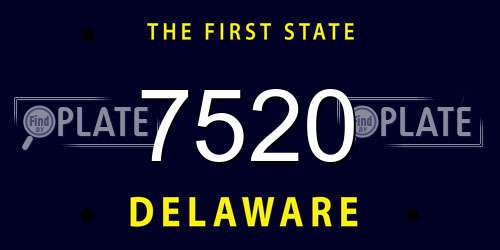 7520 Delaware License Plate