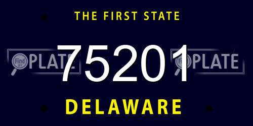 75201 Delaware License Plate