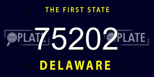 75202 Delaware License Plate