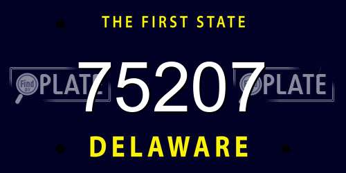 75207 Delaware License Plate