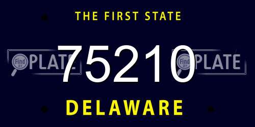 75210 Delaware License Plate